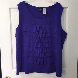 Rafaella Purple Ruffle Sleeveless Top xxl